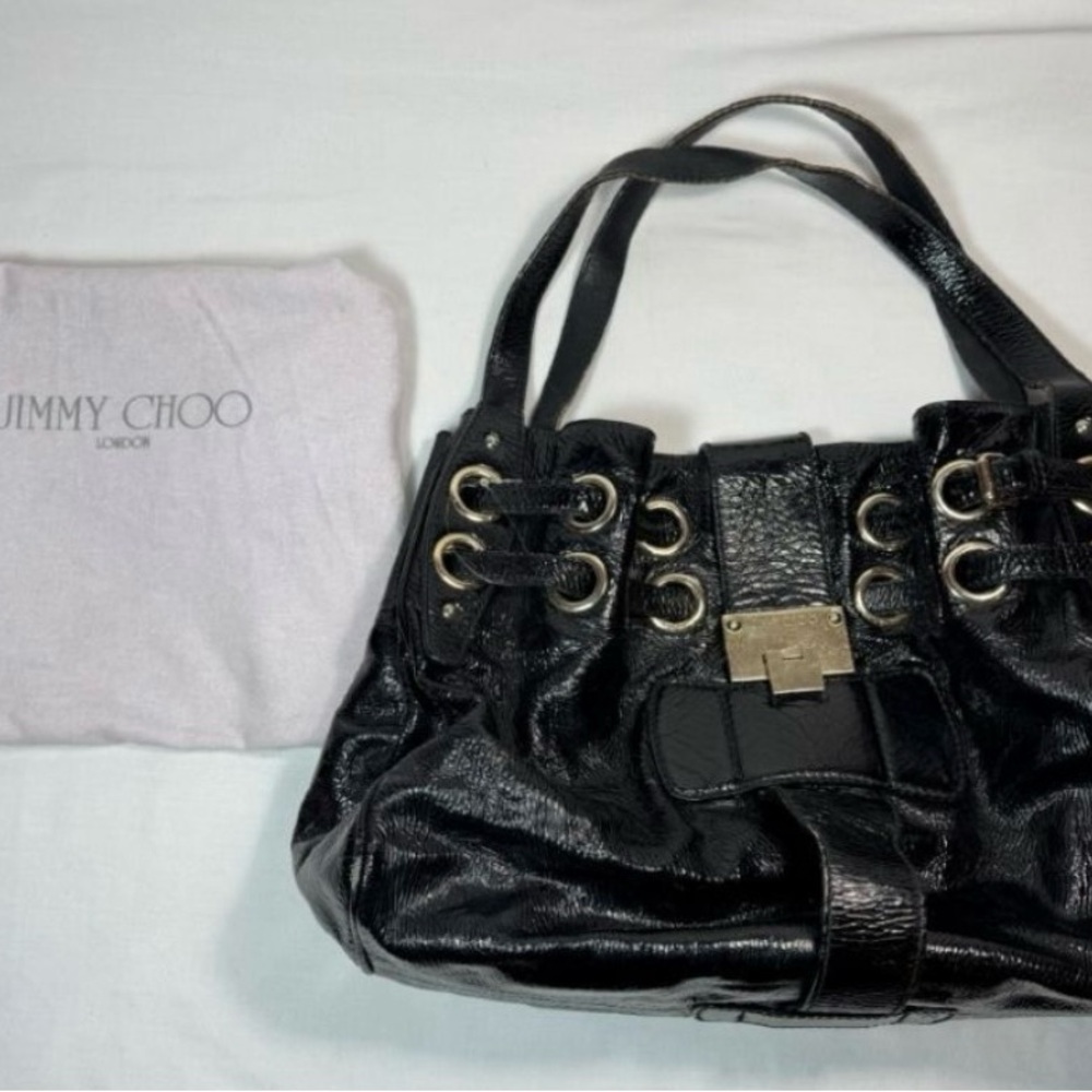 Jimmy Choo Black Leather Shoulder Bag